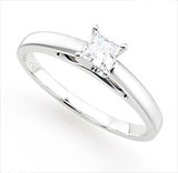 14k WG Princess-Cut  Diamond Engagement Ring