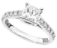14k White Gold Diamond Engagement Ring 