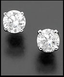 14k White Gold Diamond Studs