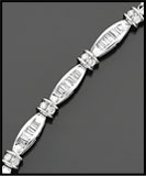 14k White Gold Diamond Link Bracelet